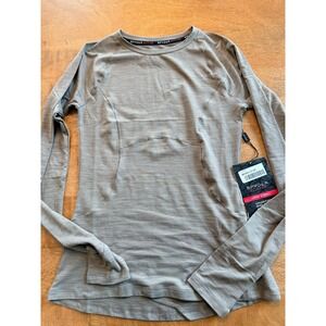 Spyder Active Womens Long Sleeve Base Layer Top Gray SP1021 Thumbholes XS NEW